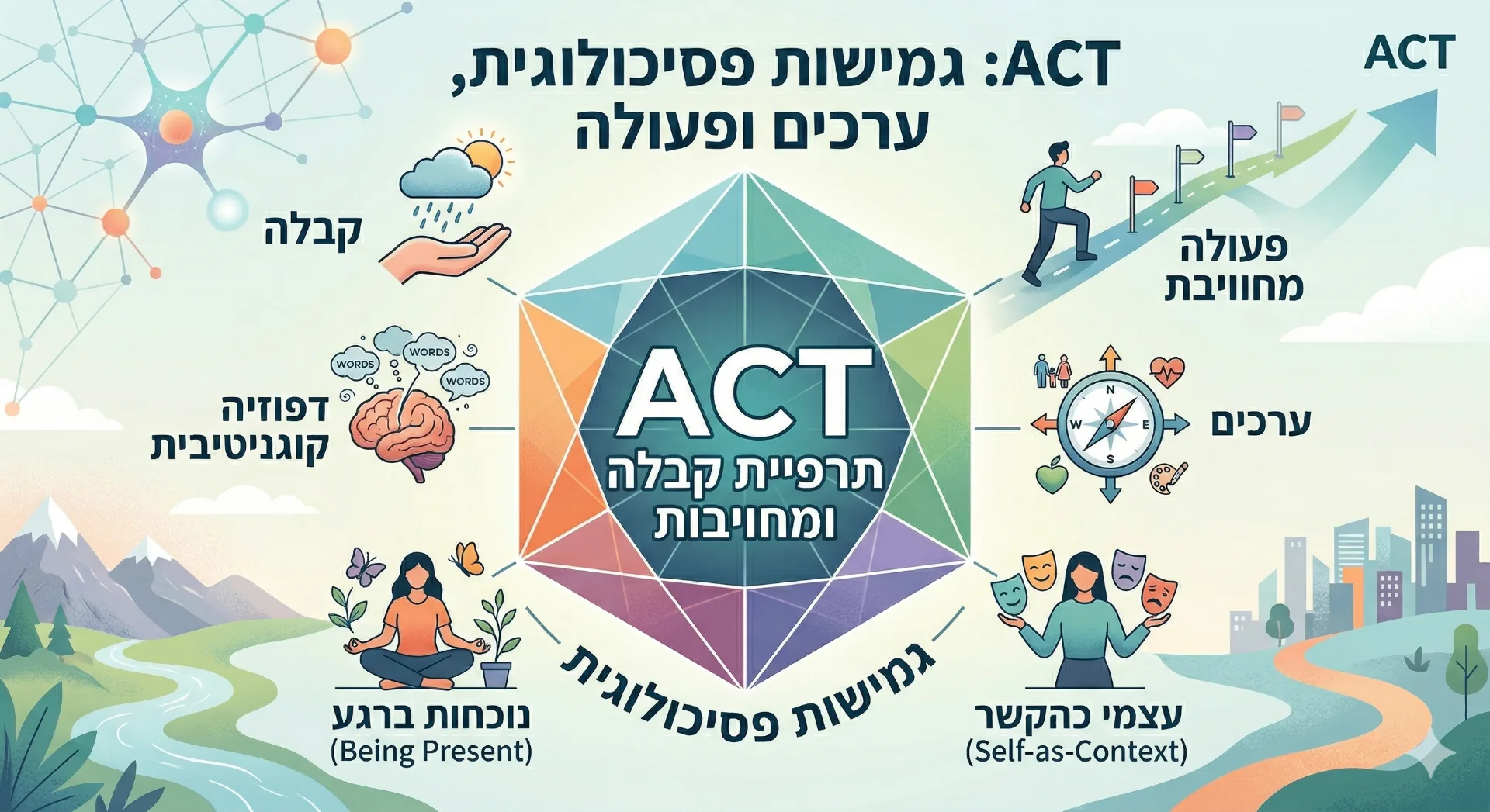 ACT: גמישות פסיכולוגית, ערכים ופעולה