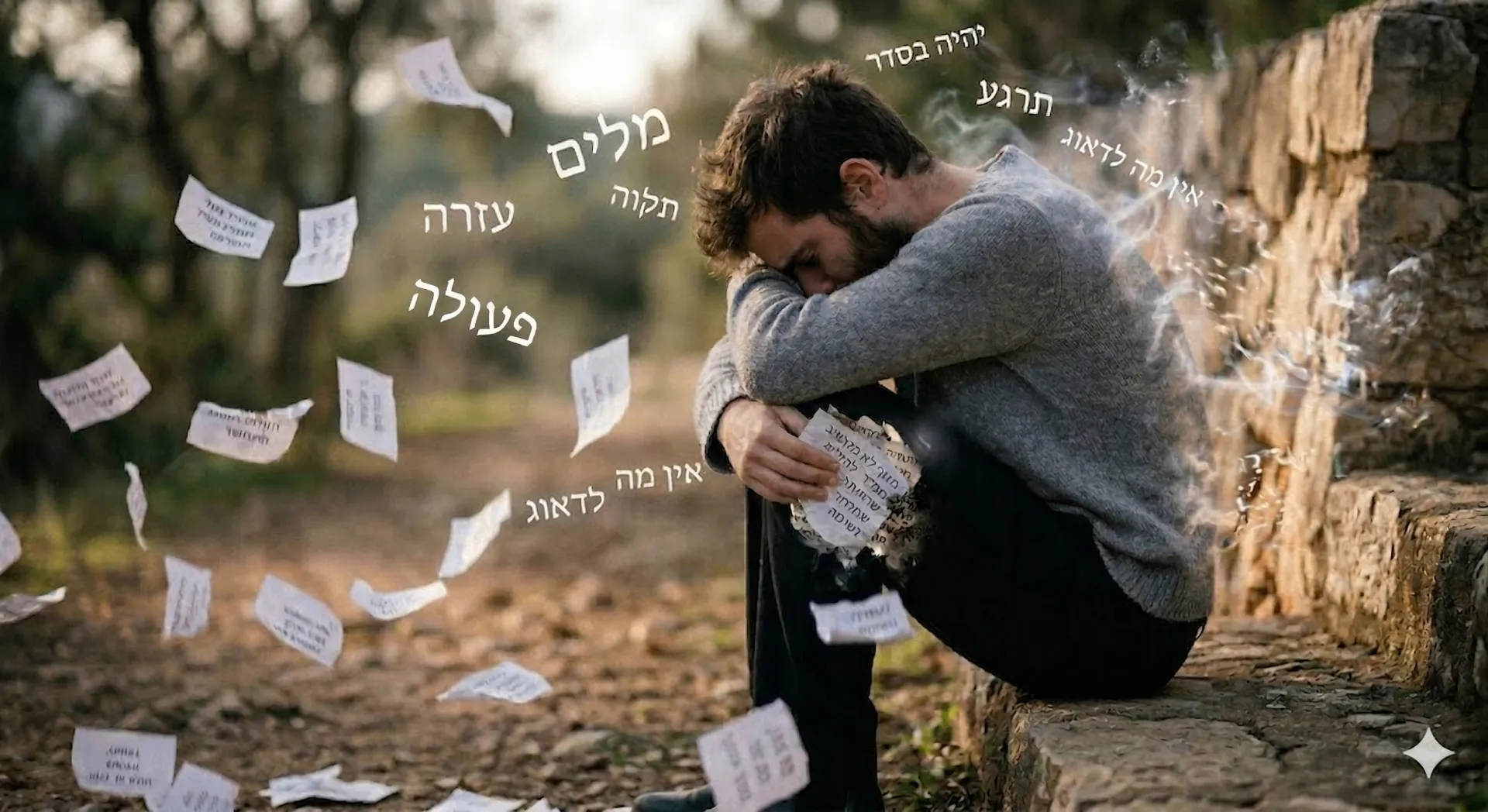 הגוף לא מקשיב תמיד למילים - מילים מתפזרות סביב אדם שמתכנס לתוך עצמו, פסיכולוג שיקומי ראש העין עידו מי-רז
